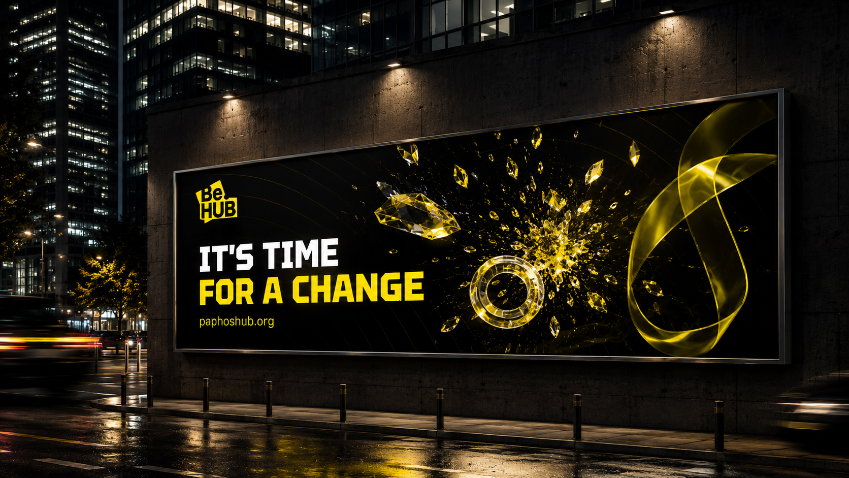 BE.HUB city billboard