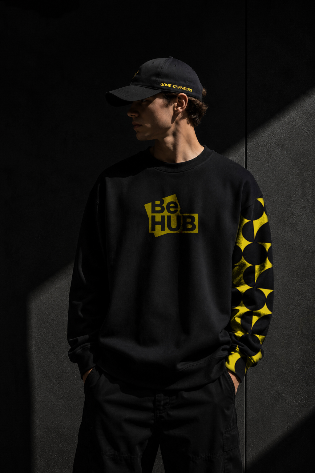 BE.HUB branded hoodie