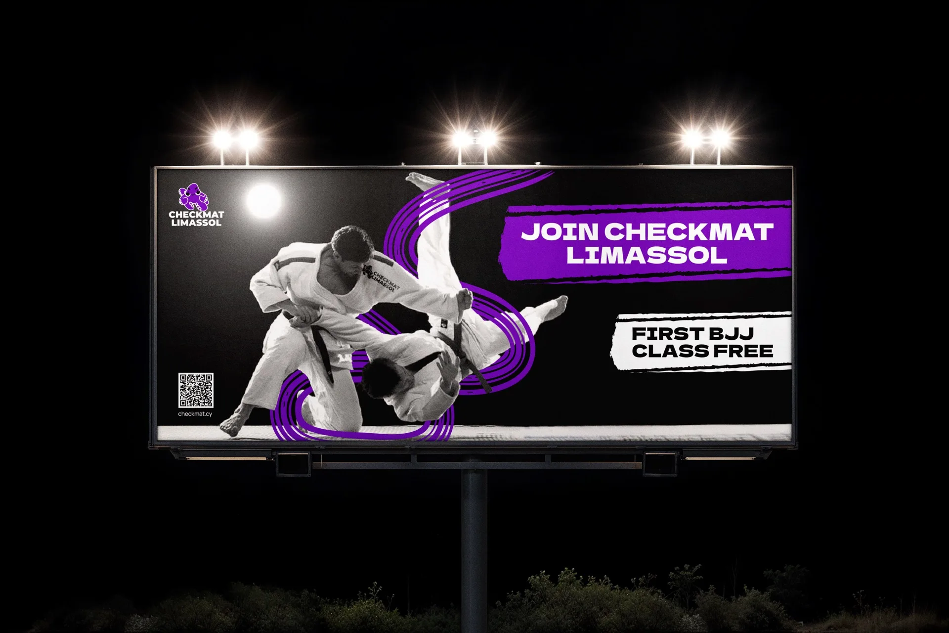 Ночной билборд Checkmat Limassol