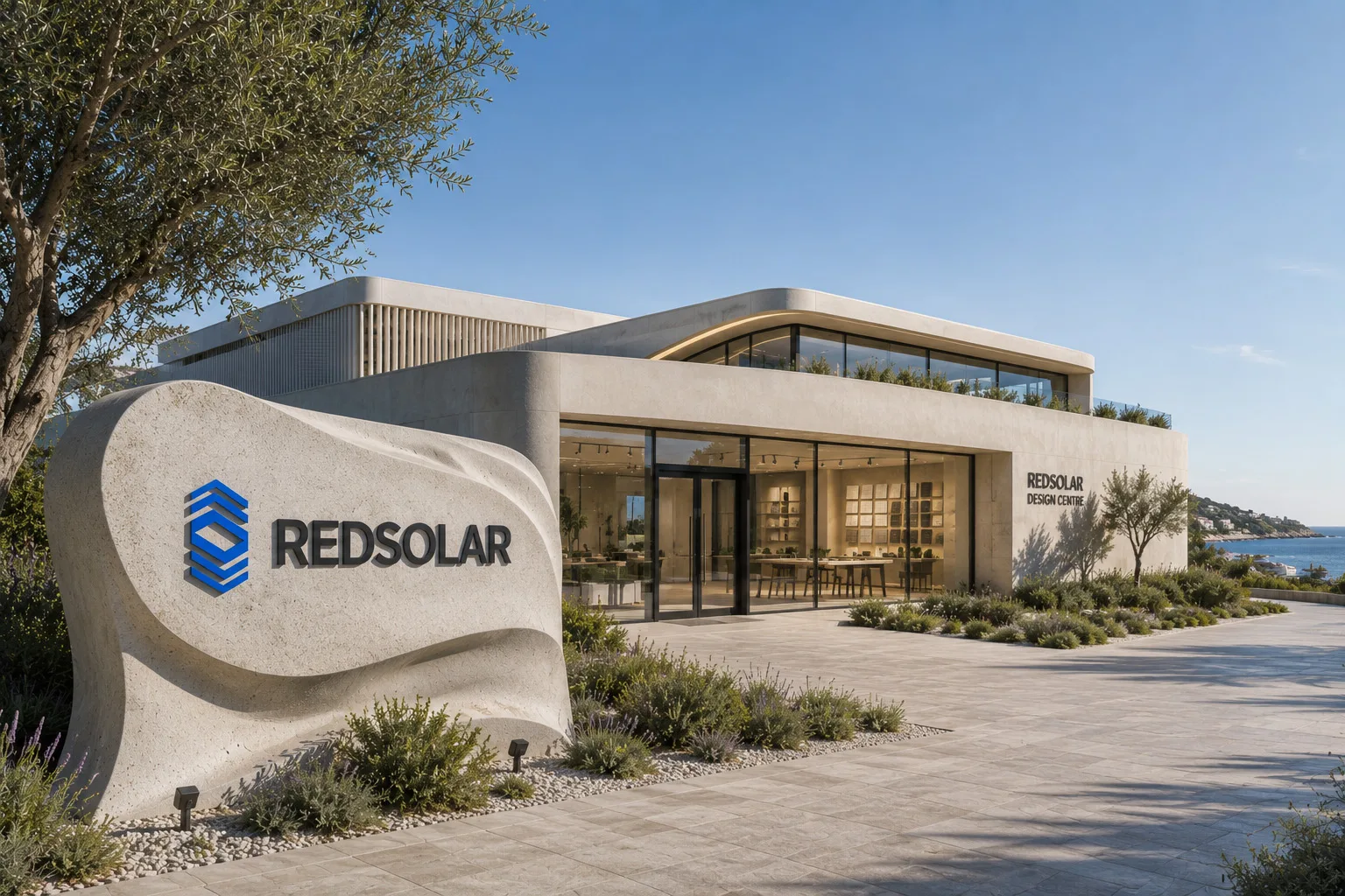 Redsolar — Логотип, где строительный материал становится архитектурной формой