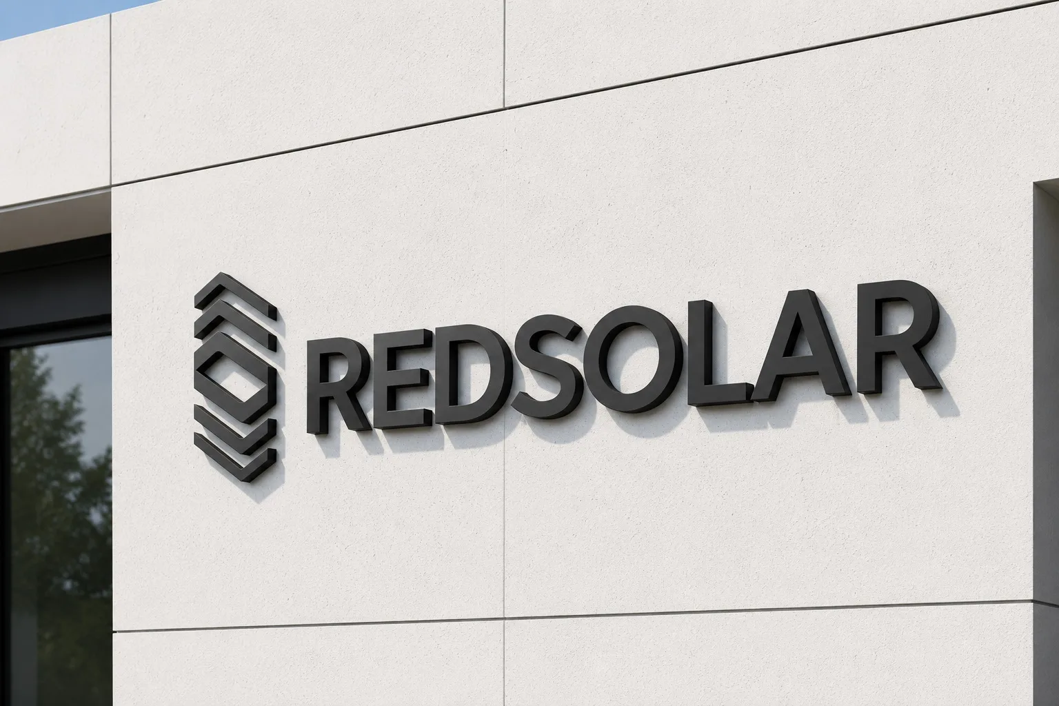 Вывеска Redsolar на фасаде