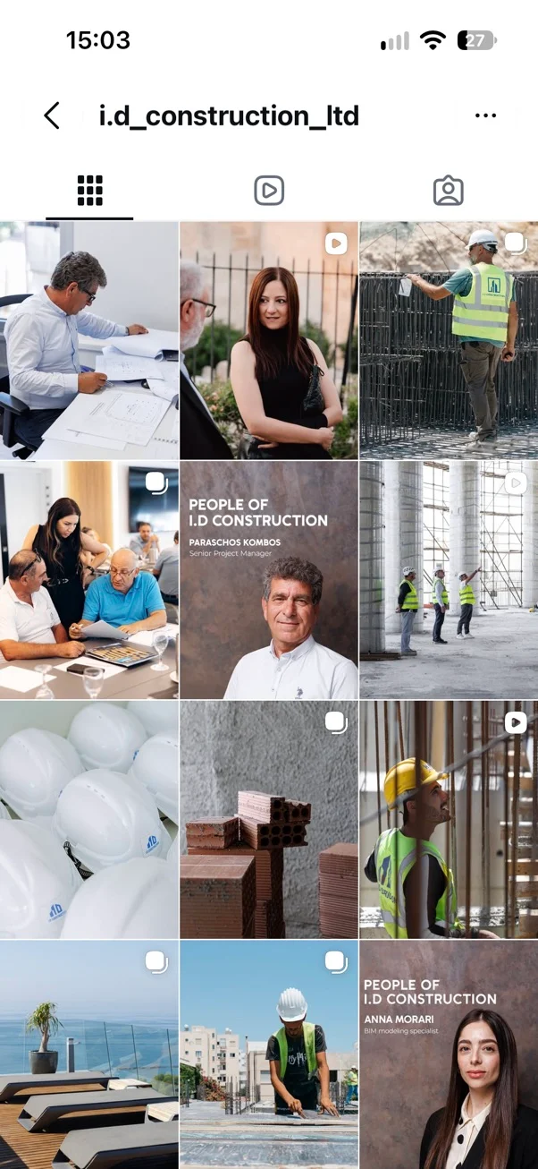 Лента I.D Construction сейчас: фотографии команды и строительных объектов.