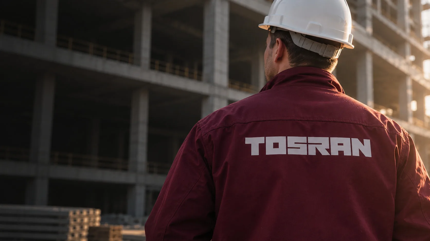 TOSRAN — Логотип для строительной компании, построенный из простых форм